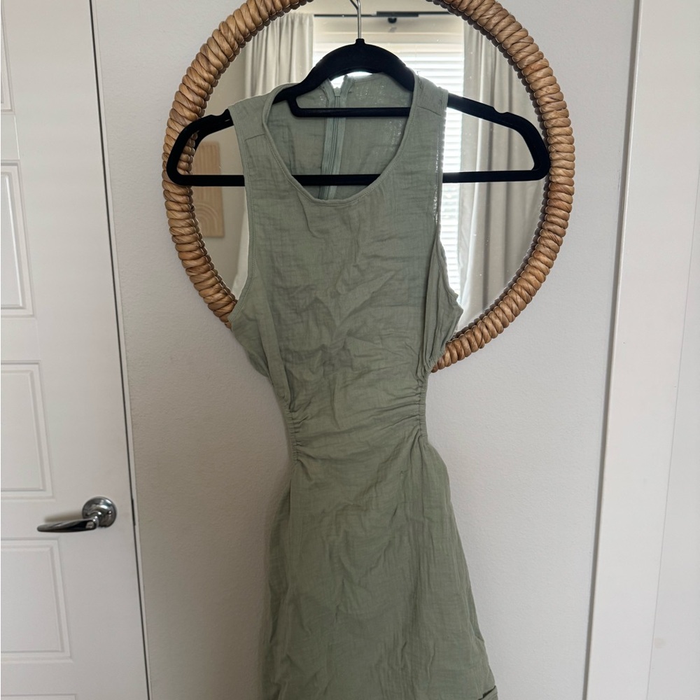 SHEIN Green Sleeveless Halter Mini Dress Wedding